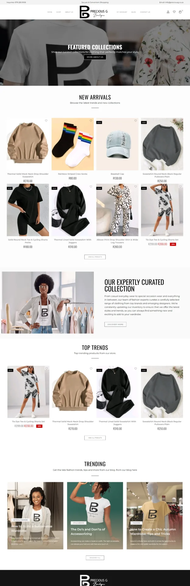 precious g boutique - PRecious G website - Precious G boutique | Portfolio: AllNew Media Solutions