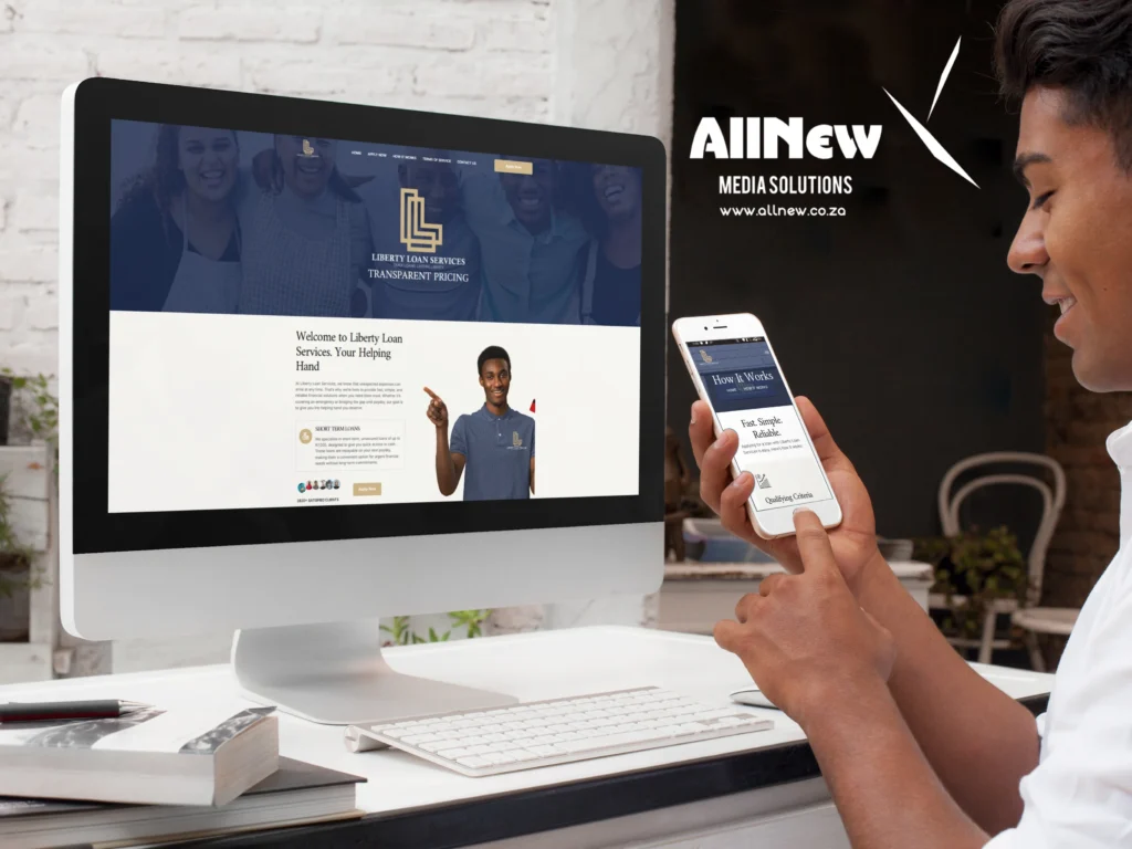 web design south africa - Liberty Loans Web Mobile Mockup 1024x768 - Home